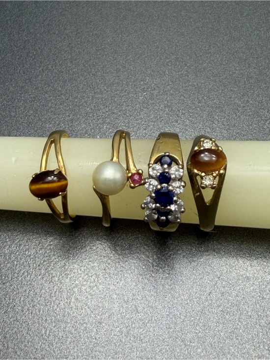 HGE Jewelry - Four Vintage HGE Semi precious rings